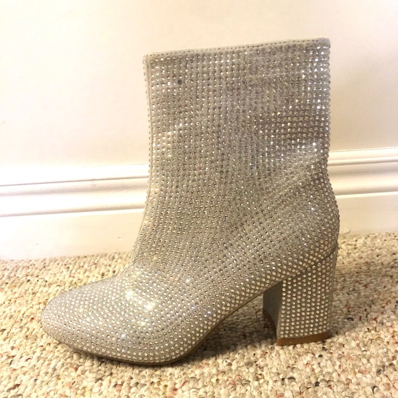 rhinestone glitter ankle boots - never worn - Picture 1 of 3
